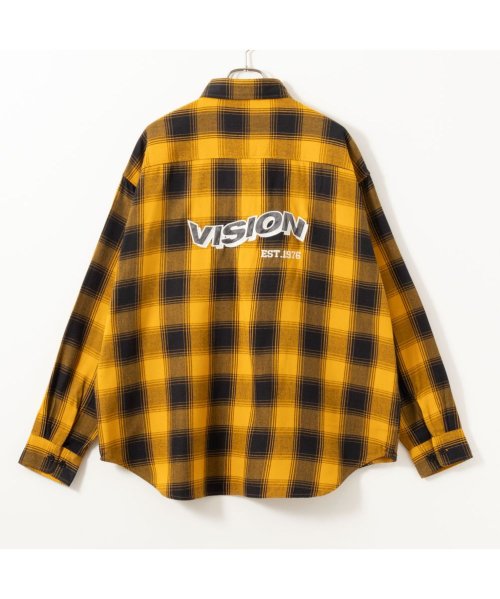 MAC HOUSE(men)(マックハウス（メンズ）)/VISION STREET WEAR ヴィジョンストリートウェア ネルチェック刺繍シャツ 2705018/マスタード