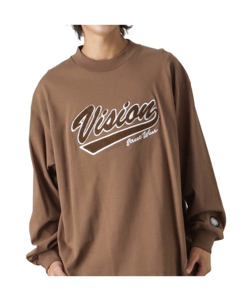 MAC HOUSE(men)(マックハウス（メンズ）)/VISION STREET WEAR ヴィジョンストリートウェア ヘビーウエイトサガラモックネックロングスリーブTシャツ 2705015/ブラウン