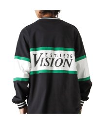 MAC HOUSE(men)(マックハウス（メンズ）)/VISION STREET WEAR ヴィジョンストリートウェア リブライン切替ロングスリーブTシャツ 2705009/ブラック