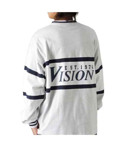 MAC HOUSE(men)(マックハウス（メンズ）)/VISION STREET WEAR ヴィジョンストリートウェア リブライン切替ロングスリーブTシャツ 2705009/グレー