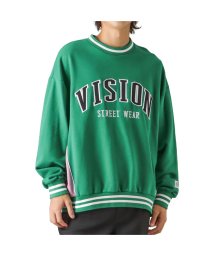 MAC HOUSE(men)(マックハウス（メンズ）)/VISION STREET WEAR ヴィジョンストリートウェア リブラインアーチロゴワッペントレーナー 2905010/グリーン