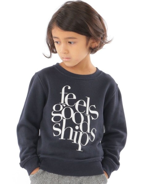 SHIPS KIDS(シップスキッズ)/【SHIPS KIDS別注】THE DAY ON THE BEACH:100～170cm / プリント スウェット/ブラック