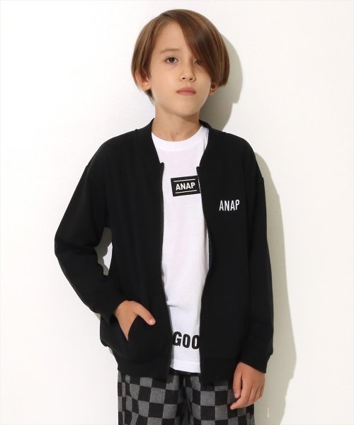 ANAP KIDS(アナップキッズ)/10色展開ミニ裏毛ブルゾン/ブラック