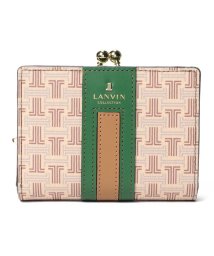 LANVIN COLLECTION(BAG)(ランバンコレクション（バッグ）)/二つ折りがま口財布【フェリアパース】/ダークブラウン/ホワイト