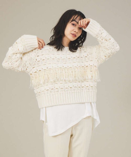 セール】鍵針フリンジニット(504955023) | qualite(qualite) - MAGASEEK 