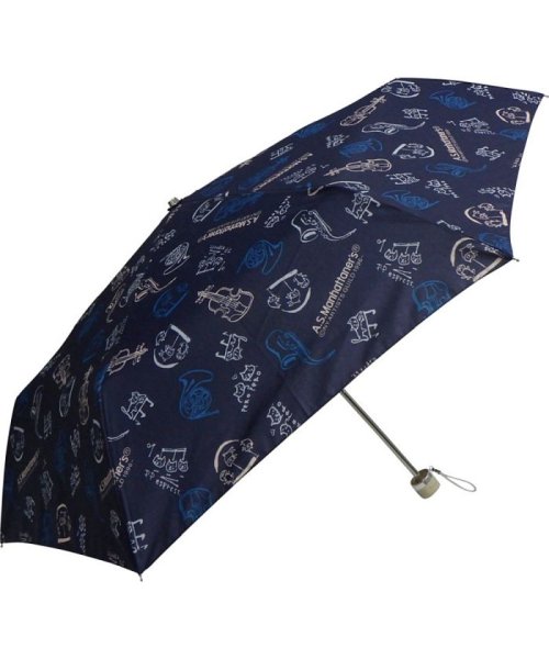 BACKYARD FAMILY(バックヤードファミリー)/A S Manhattaners 雨晴兼用 折りたたみ傘/ネイビー