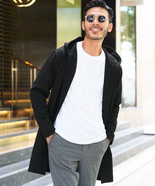 膨れジャガードフーディガン カーディガン メンズ ロングカーディガン トップス フード ジギーズショップ Jiggys Shop Magaseek