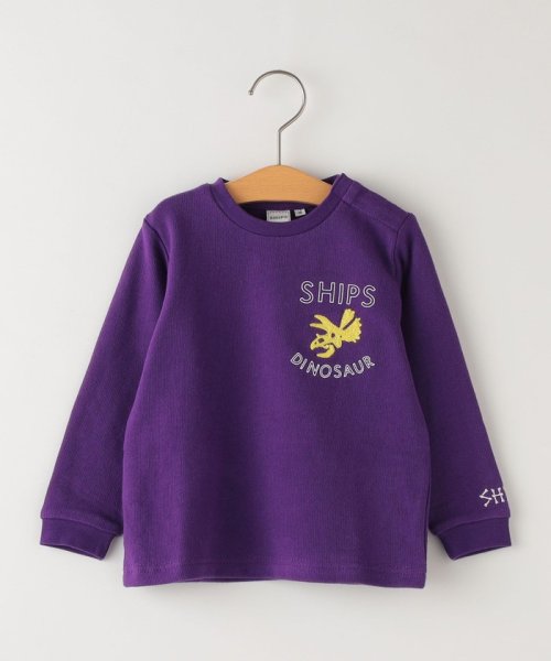 SHIPS KIDS(シップスキッズ)/SHIPS KIDS:90cm / ミニ裏毛 恐竜 ワンポイント TEE/パープル