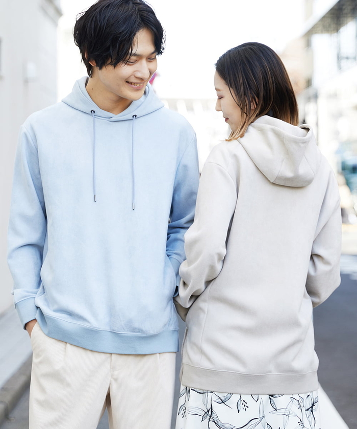 セール】【ユニセックス/S-XXL】フェイクスエードプルオーバー