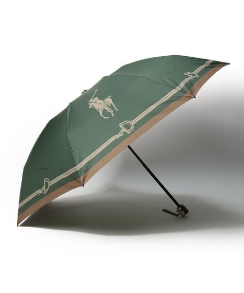 POLO RALPH LAUREN(umbrella)(ポロラルフローレン（傘）)/折りたたみ傘　馬具スカーフ/オリーブグリーン