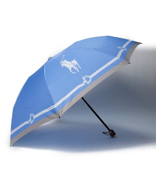 POLO RALPH LAUREN(umbrella)(ポロラルフローレン（傘）)/折りたたみ傘　馬具スカーフ/サックスブルー