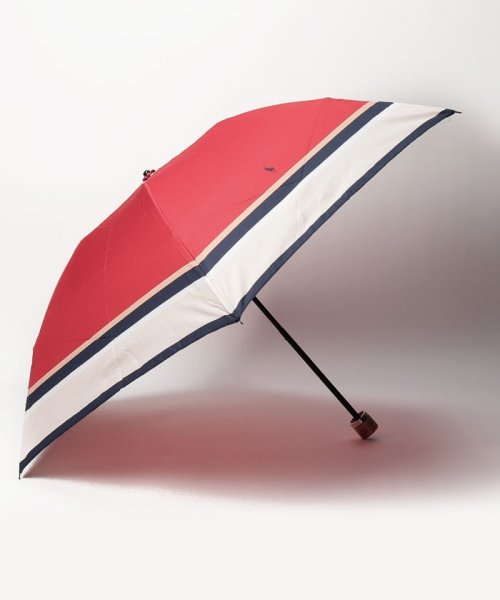 POLO RALPH LAUREN(umbrella)(ポロラルフローレン（傘）)/折りたたみ傘　マルチボーダー/スカイブルー
