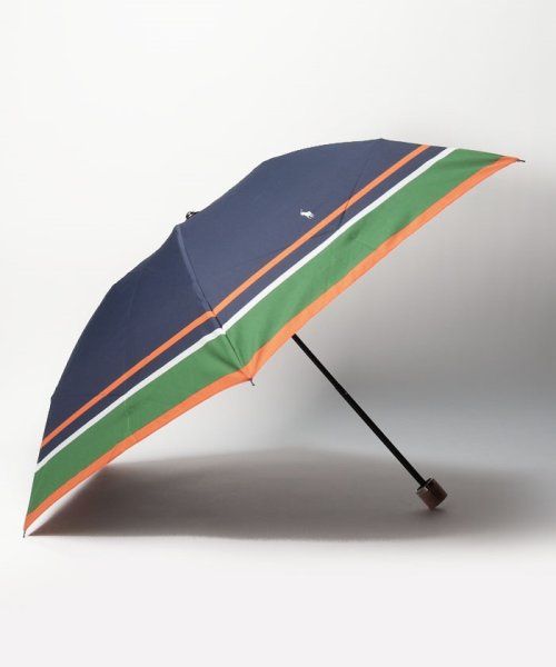 POLO RALPH LAUREN(umbrella)(ポロラルフローレン（傘）)/折りたたみ傘　マルチボーダー/ディープブルー