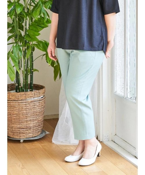 セール Uvケア 防シワ 洗える リネンタッチラクケアテーパードパンツ リジェイアンドスプル Re J Supure Magaseek