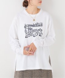 IENA(イエナ)/LION シシュウ ロングTシャツ/ホワイト