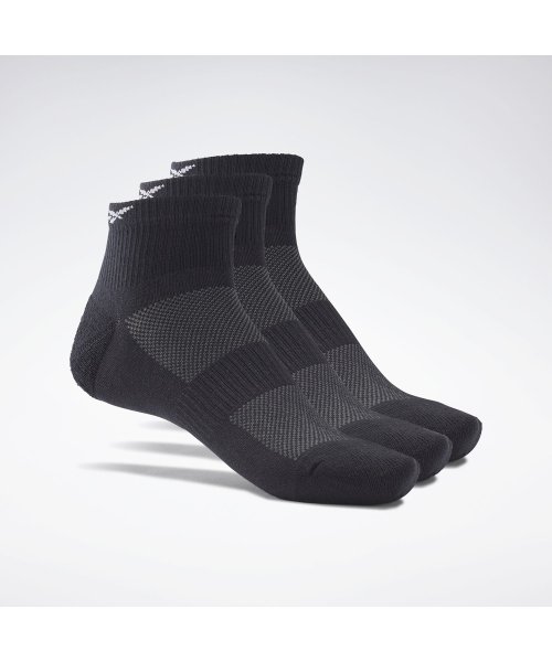Reebok(リーボック)/アクティブ ファウンデーション アンクル ソックス 3足組 / Active Foundation Ankle Socks 3 Pairs/ブラック