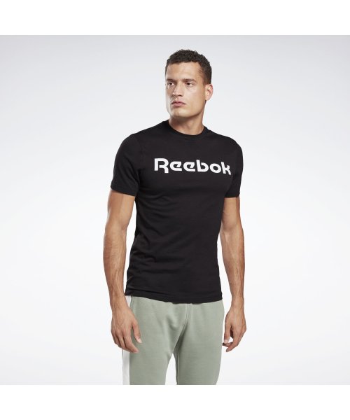 Reebok(リーボック)/グラフィック シリーズ リニア ロゴ Tシャツ / Graphic Series Linear Logo Tee/ブラック