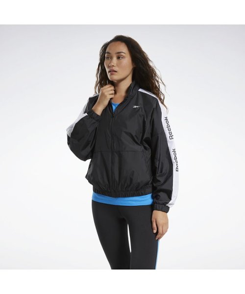 Reebok(リーボック)/トレーニング エッセンシャルズ ウーブン リニアロゴジャケット / Training Essentials Woven Linear Logo Jacket/ブラック