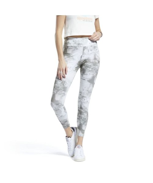 Reebok(Reebok)/クラシックス クラウド スプラッタープリント レギンス / Classics Cloud Splatter－Print Leggings/グリーン