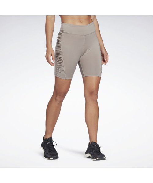 Reebok(Reebok)/スタジオ ラッシュ ハイライズ レギング / Studio Ruched High Rise Legging Shorts/グレー