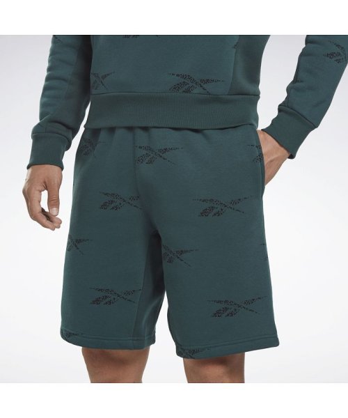 Reebok(Reebok)/リーボック アイデンティティ ベクター フリース ショーツ / Reebok Identity Vector Fleece Shorts/グリーン