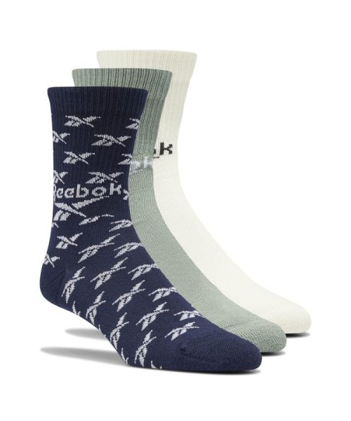 Reebok(Reebok)/クラシックス フォールドオーバー クルー ソックス 3足組 / Classics Fold－Over Crew Socks 3 Pairs/イエロー