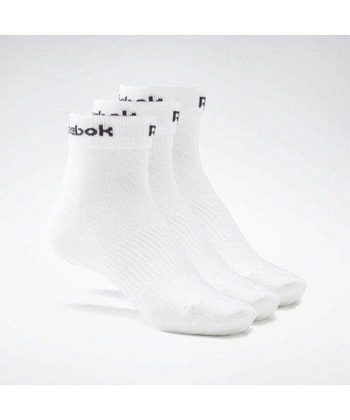 Reebok(Reebok)/アクティブ コア アンクル ソックス 3足組 / Active Core Ankle Socks 3 Pairs/ホワイト