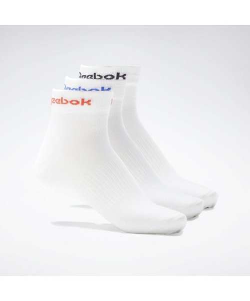 Reebok(リーボック)/アクティブ コア アンクル ソックス 3足組 / Active Core Ankle Socks 3 Pairs/ホワイト
