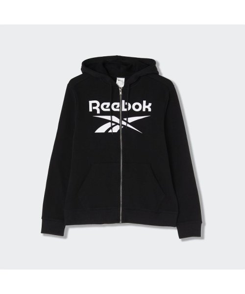 Reebok(リーボック)/トレーニング エッセンシャルズ ビッグ ロゴ フルジップ フーディー / Training Essentials Big Logo Full－Zip Hoodi/ブラック