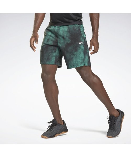 Reebok(リーボック)/エピック ライトウェイト プリント トレーニング ショーツ / Epic Lightweight Printed Training Shorts/グリーン