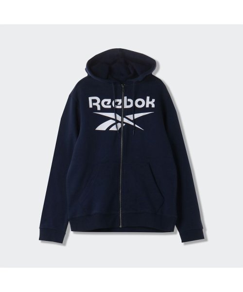Reebok(リーボック)/トレーニング エッセンシャルズ ビッグ ロゴ フルジップ フーディー / Training Essentials Big Logo Full－Z/ブルー