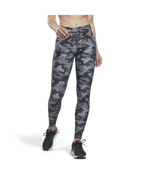 Reebok(Reebok)/Lux ボールド カモ プリント タイツ / Lux Bold Camo Print Tights/ブラック