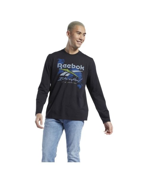 Reebok(Reebok)/グラフィック シリーズ プレシーズン ロング スリーブ Tシャツ / Graphic Series Pre－Season Long Sleeve/ブラック