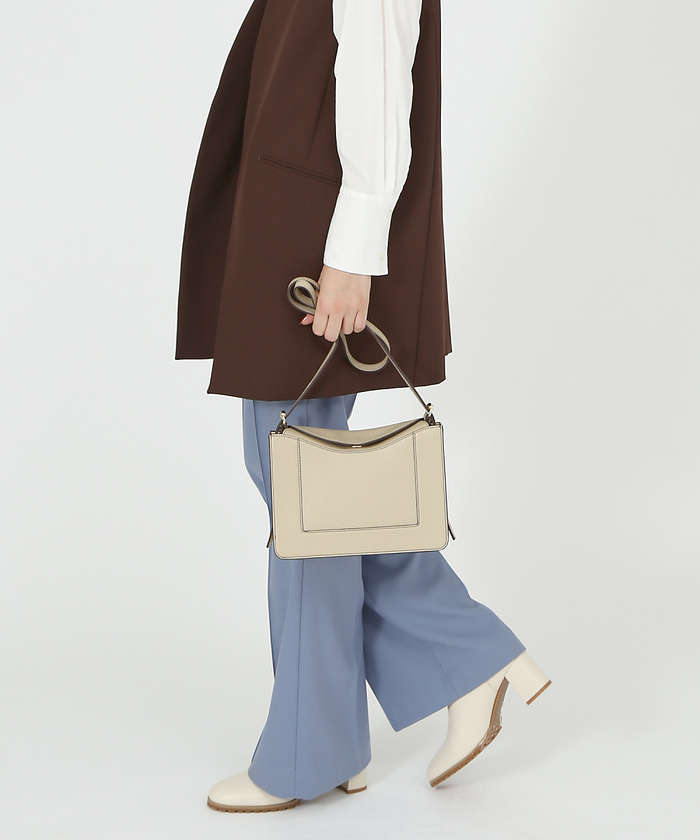 LOWELLThings 【LEE掲載】Trench/レザーフラップショルダーBAG アイボリー F LOWELLThings 【LEE掲載】Trench/レザーフラップショルダーBAG アイボリー F