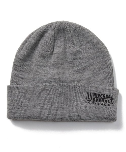 UUNIVERSAL　OVERALL(UUNIVERSAL　OVERALL)/【UNIVERSAL OVERALL】 ユニバーサルオーバーオール ミドル ニット帽/アメカジ/ベーシック/ワンポイント/ニットキャップ/グレイ