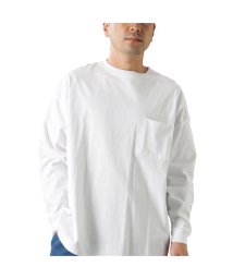 MAC HOUSE(men)(マックハウス（メンズ）)/グッドウェア 袖リブスーパービッグシルエット 胸ポケット付きロングスリーブTシャツ 2W7－0502－22FW/ホワイト