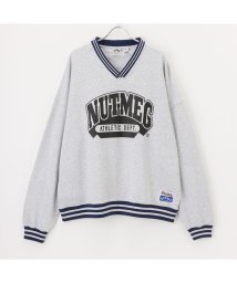 MAC HOUSE(men)(マックハウス（メンズ）)/グッドウェア x NUTMEG Vネック ビッグトレーナー 2W7－62221/グレー