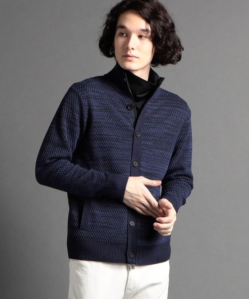 ジオメトリックジャカード スタンドニットブルゾン 