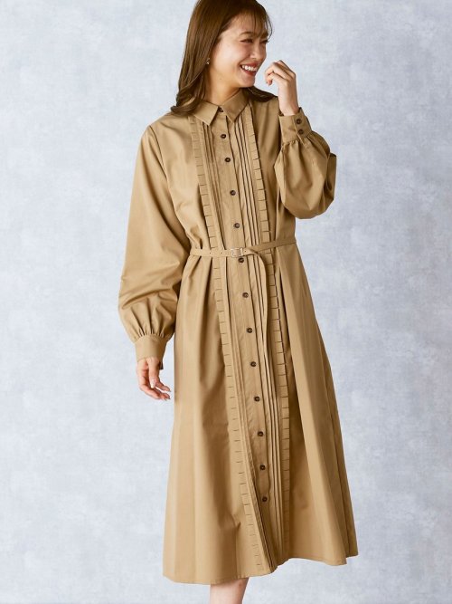 セール ピンタックシャツワンピース 洗濯機で洗える クイーンズコート Queens Court Magaseek