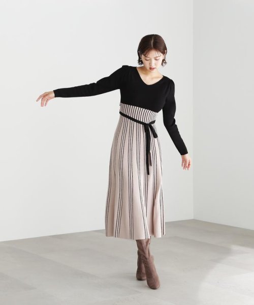 バイカラープリーツニットワンピース ジルバイジルスチュアート Jill By Jillstuart Magaseek