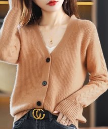 Amulet/ケーブルデザインニットカーディガン レディース トップス 長袖 Vネック 秋服 冬服 10代 20代 30代 韓国ファッション 韓国 編み柄/504987472