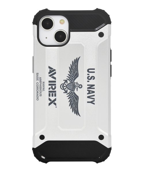 AVIREX(AVIREX)/スマホケース iPhone15 iPhone15Pro iPhone14 pro iPhone13 アヴィレックス AVIREX 耐衝撃ケース アーミータフ/シルバー