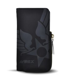 AVIREX(AVIREX)/スマホケース iPhone14 iPhone14Pro iPhone13 ブランド アヴィレックス AVIREX 手帳ケース サイドジップ iphone14/ブラック