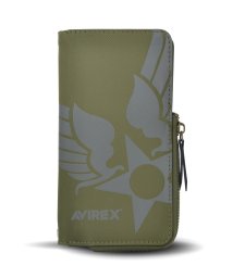 AVIREX(AVIREX)/スマホケース iPhone14 iPhone14Pro iPhone13 ブランド アヴィレックス AVIREX 手帳ケース サイドジップ iphone14/グリーン