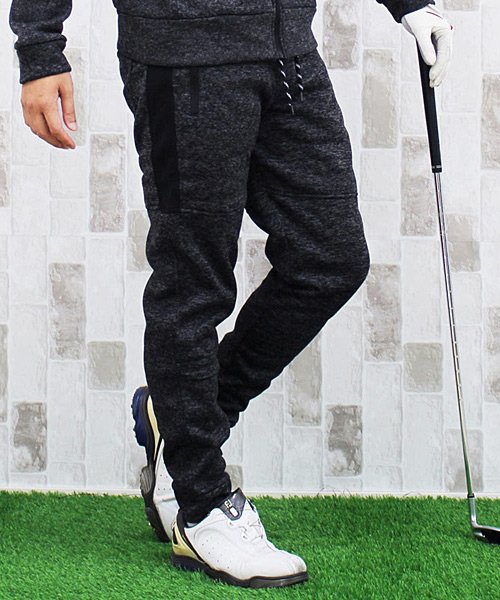 セール ゴルフパンツ メンズ ゴルフウェア 暖かい 裏起毛 ニットフリース ストレッチ ジョガーパンツ 秋冬 スポーツウェア トップイズム Topism Magaseek