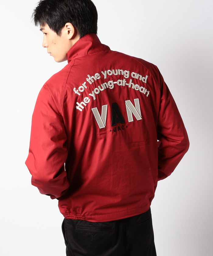 新品VAN JACKETバックロゴ 刺繍 スウィングトップ アウター ブルゾンジップボタンジップアップ