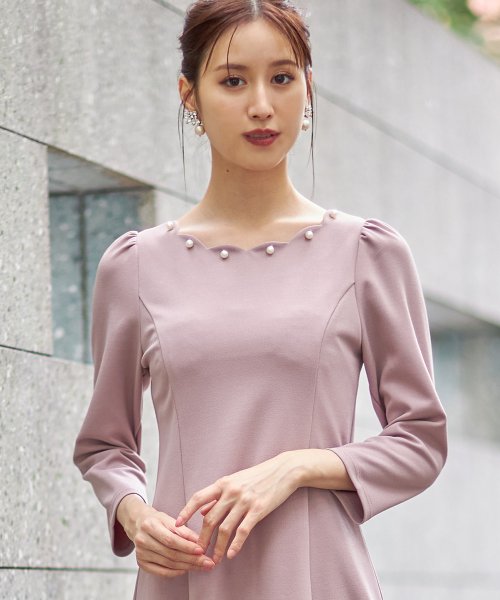 パール付きスカラネックジョーゼットワンピース トッコクローゼット Tocco Closet Magaseek