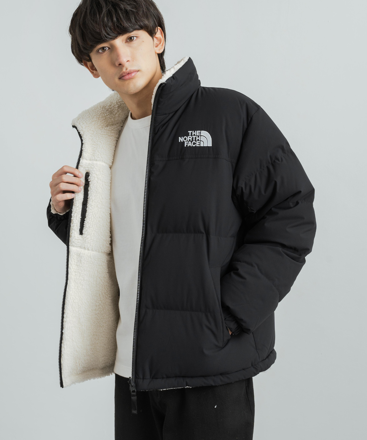 韓国限定】THE NORTH FACE リバーシブル ダウン ネイビー M-