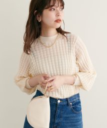 NICE CLAUP OUTLET(ナイスクラップ　アウトレット)/【natural couture】ポコポコチェック編みシアーニット/アイボリー