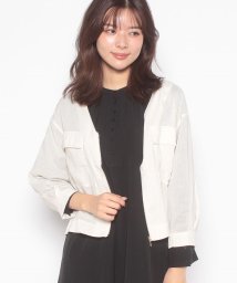 NICE CLAUP OUTLET(ナイスクラップ　アウトレット)/【natural couture】麻レーヨン涼しげお上品ライトブルゾン/オフ